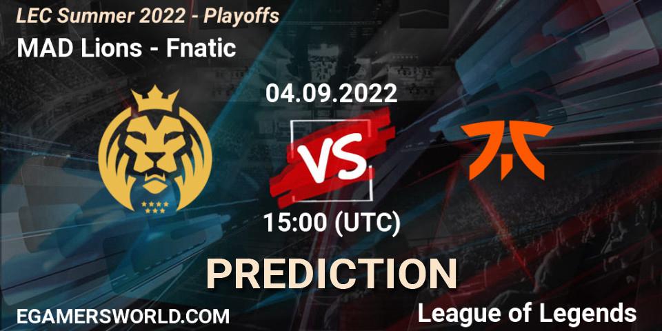 Prognose für das Spiel MAD Lions VS Fnatic. 04.09.22. LoL - LEC Summer 2022 - Playoffs