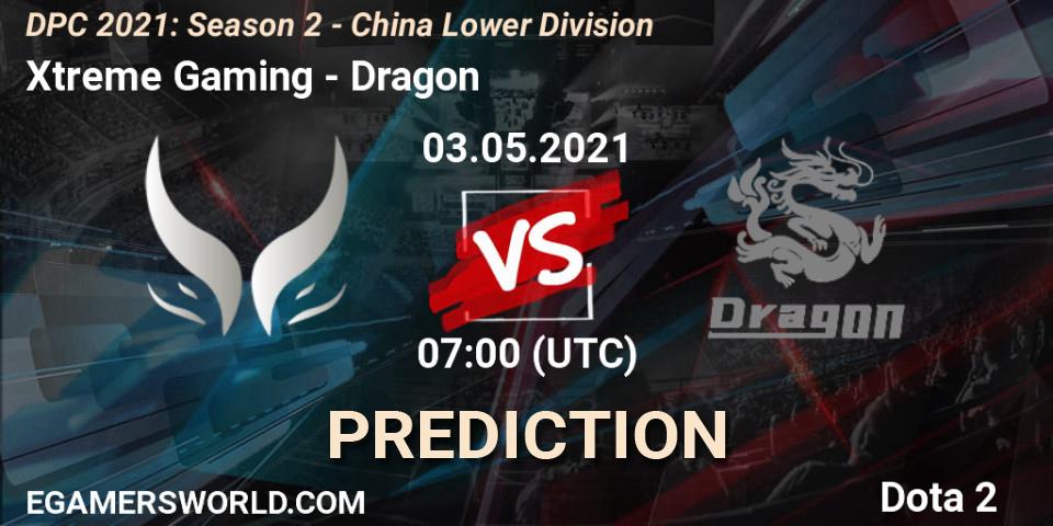 Prognose für das Spiel Xtreme Gaming VS Dragon. 03.05.2021 at 06:56. Dota 2 - DPC 2021: Season 2 - China Lower Division