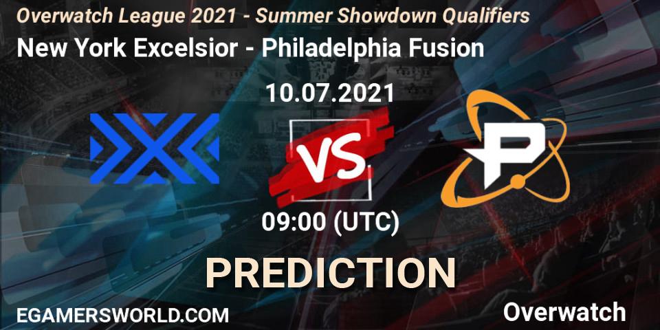 Prognose für das Spiel New York Excelsior VS Philadelphia Fusion. 10.07.21. Overwatch - Overwatch League 2021 - Summer Showdown Qualifiers