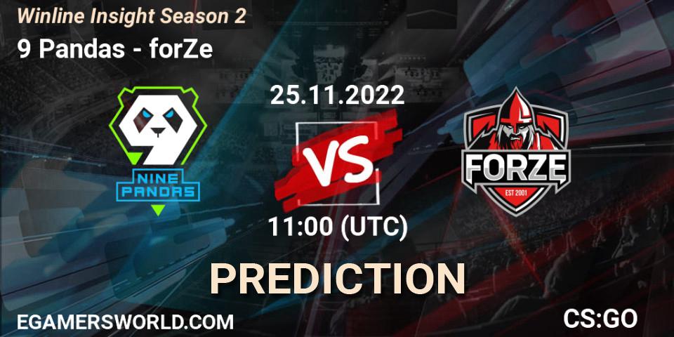Prognose für das Spiel 9 Pandas Esports VS forZe. 25.11.22. CS2 (CS:GO) - Winline Insight Season 2