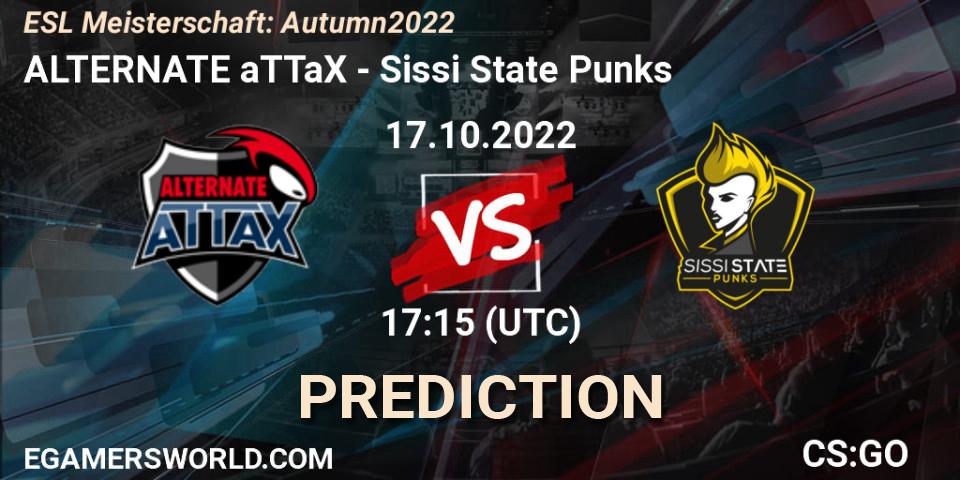 Prognose für das Spiel ALTERNATE aTTaX VS Sissi State Punks. 17.10.2022 at 17:15. Counter-Strike (CS2) - ESL Meisterschaft: Autumn 2022