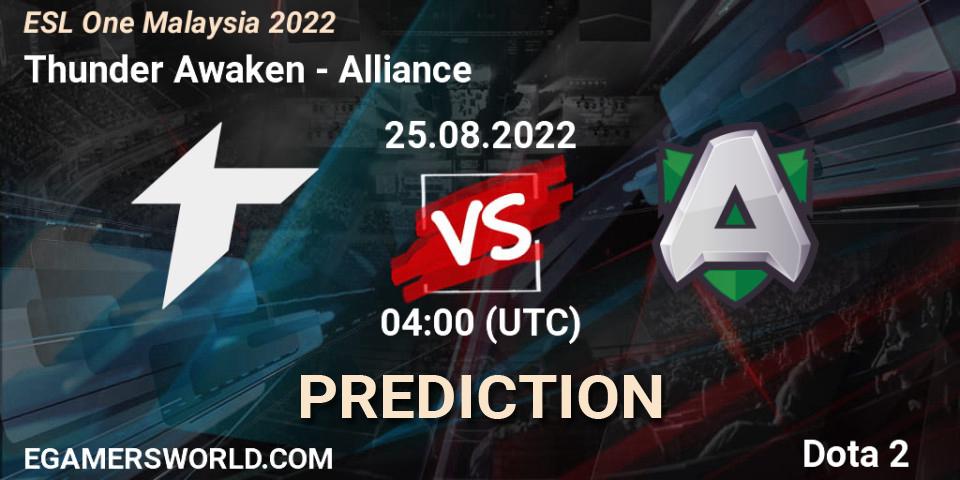 Prognose für das Spiel Thunder Awaken VS Alliance. 25.08.22. Dota 2 - ESL One Malaysia 2022