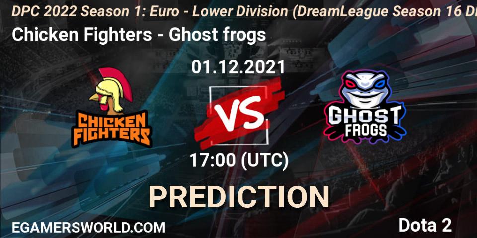 Prognose für das Spiel Chicken Fighters VS Ghost frogs. 01.12.2021 at 16:55. Dota 2 - DPC 2022 Season 1: Euro - Lower Division (DreamLeague Season 16 DPC WEU)
