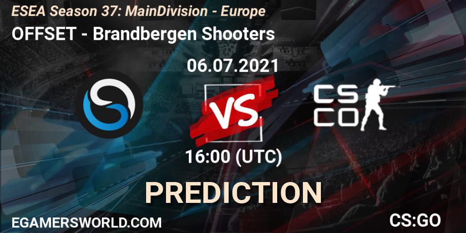 Prognose für das Spiel OFFSET VS Brandbergen Shooters. 06.07.21. CS2 (CS:GO) - ESEA Season 37: Main Division - Europe