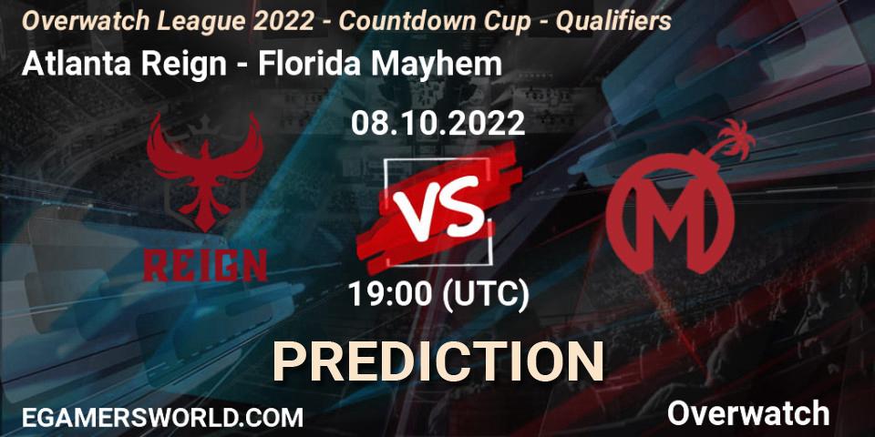 Prognose für das Spiel Atlanta Reign VS Florida Mayhem. 08.10.22. Overwatch - Overwatch League 2022 - Countdown Cup - Qualifiers