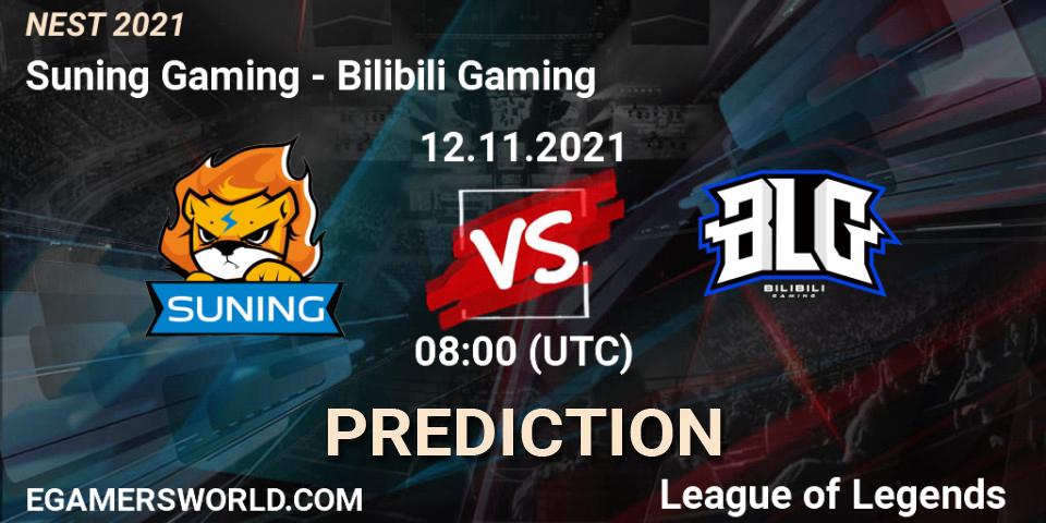 Prognose für das Spiel Bilibili Gaming VS Suning Gaming. 15.11.21. LoL - NEST 2021