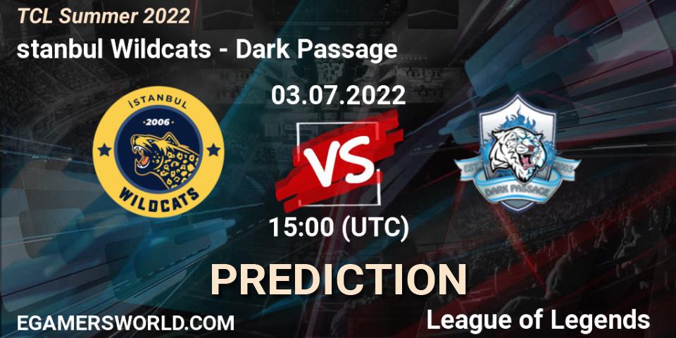Prognose für das Spiel İstanbul Wildcats VS Dark Passage. 03.07.22. LoL - TCL Summer 2022