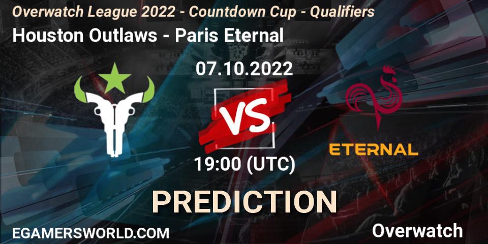 Prognose für das Spiel Houston Outlaws VS Paris Eternal. 07.10.22. Overwatch - Overwatch League 2022 - Countdown Cup - Qualifiers