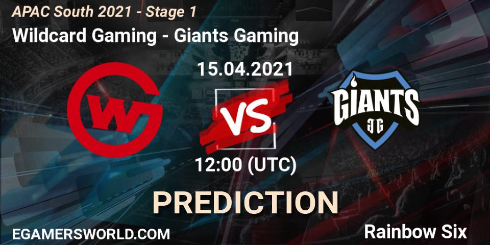 Prognose für das Spiel Wildcard Gaming VS Giants Gaming. 15.04.21. Rainbow Six - APAC South 2021 - Stage 1