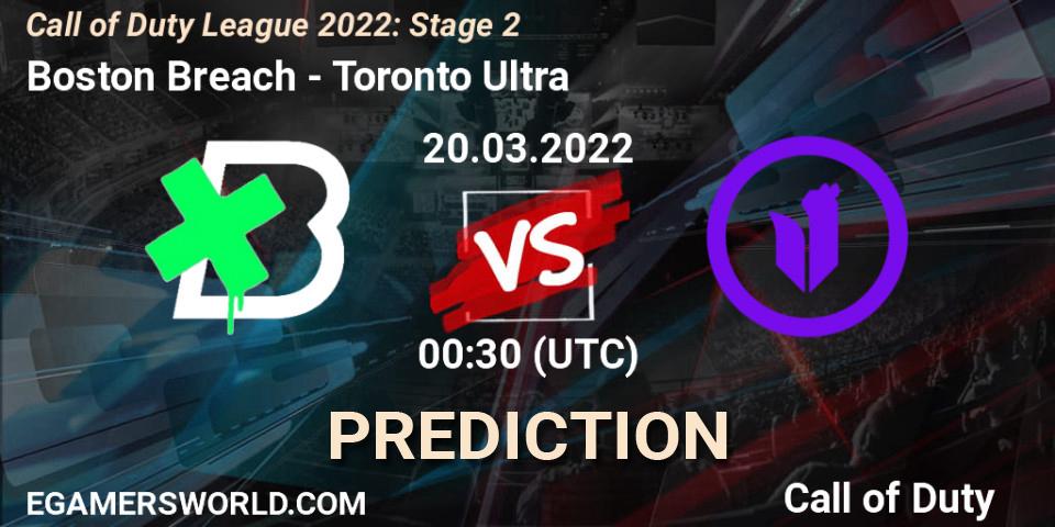 Prognose für das Spiel Boston Breach VS Toronto Ultra. 19.03.22. Call of Duty - Call of Duty League 2022: Stage 2