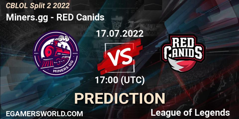 Prognose für das Spiel Miners.gg VS RED Canids. 17.07.22. LoL - CBLOL Split 2 2022