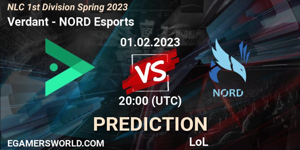 Prognose für das Spiel Verdant VS NORD Esports. 01.02.23. LoL - NLC 1st Division Spring 2023