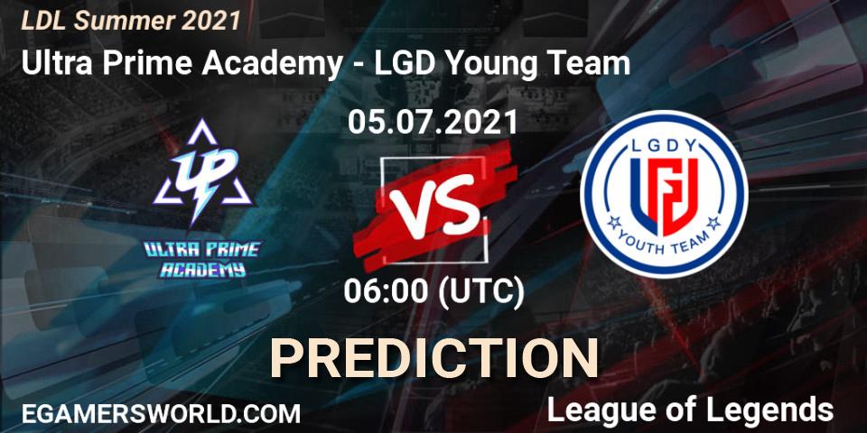 Prognose für das Spiel Ultra Prime Academy VS LGD Young Team. 05.07.2021 at 06:00. LoL - LDL Summer 2021