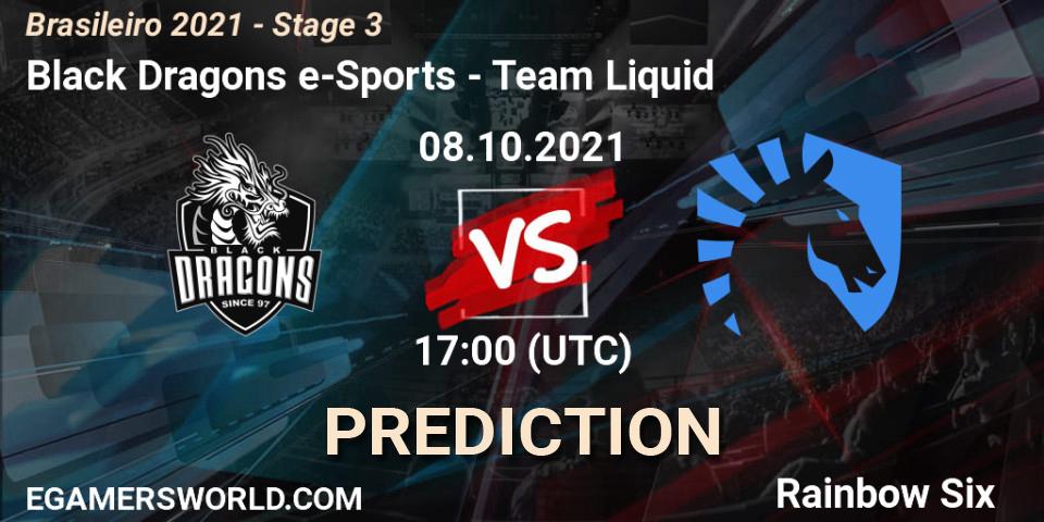 Prognose für das Spiel Black Dragons e-Sports VS Team Liquid. 08.10.2021 at 17:00. Rainbow Six - Brasileirão 2021 - Stage 3