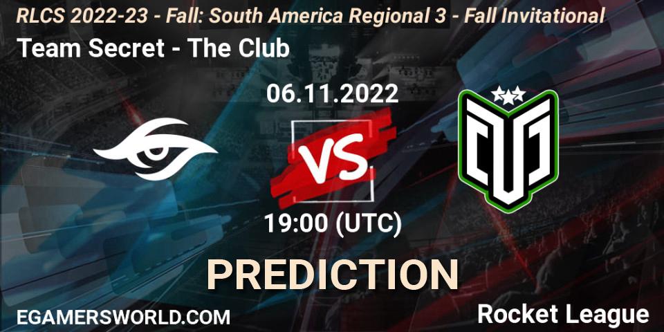 Prognose für das Spiel Team Secret VS The Club. 06.11.2022 at 19:00. Rocket League - RLCS 2022-23 - Fall: South America Regional 3 - Fall Invitational