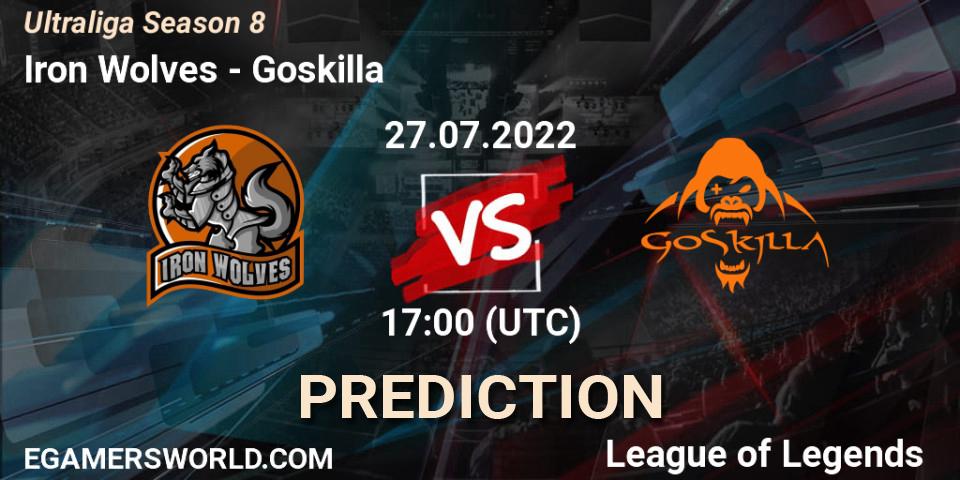 Prognose für das Spiel Iron Wolves VS Goskilla. 27.07.2022 at 17:20. LoL - Ultraliga Season 8