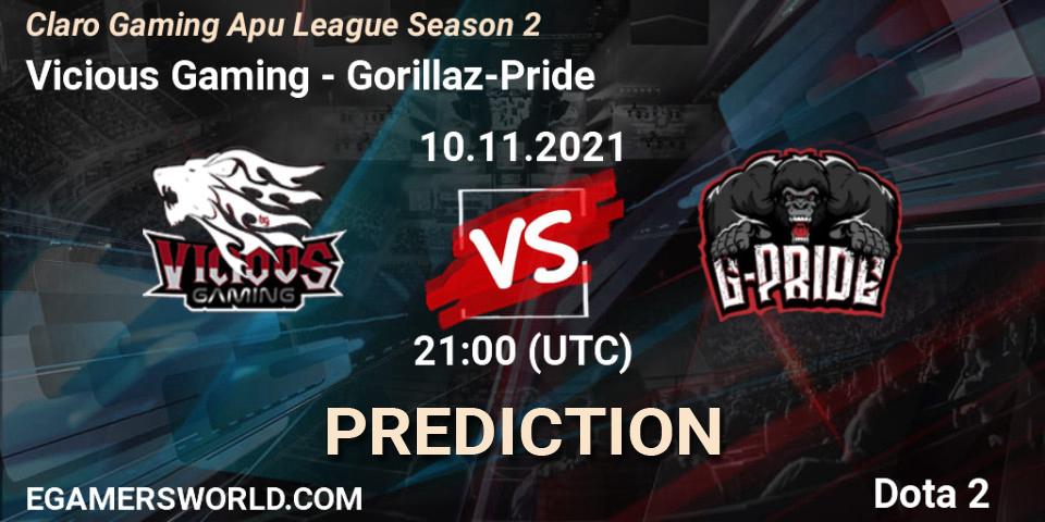 Prognose für das Spiel Vicious Gaming VS Gorillaz-Pride. 10.11.21. Dota 2 - Claro Gaming Apu League Season 2