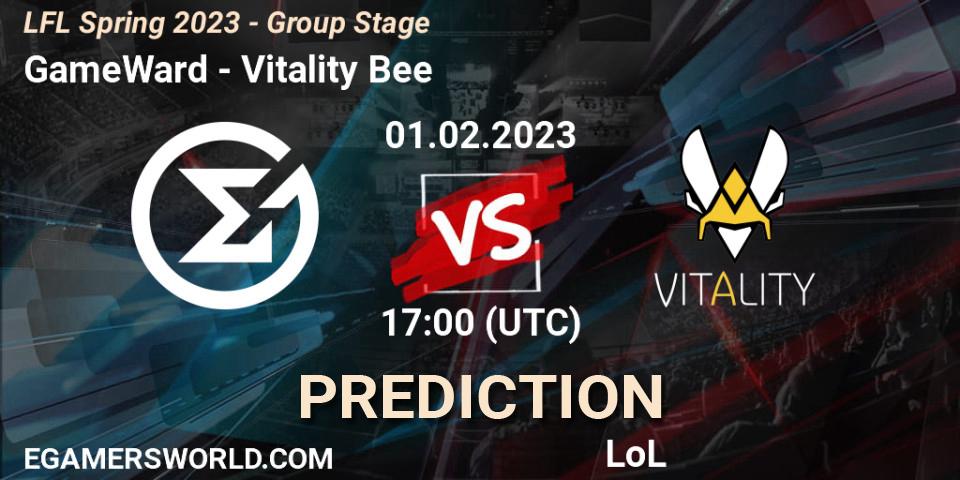 Prognose für das Spiel GameWard VS Vitality Bee. 01.02.2023 at 21:00. LoL - LFL Spring 2023 - Group Stage
