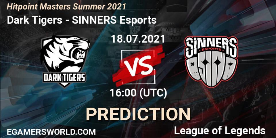 Prognose für das Spiel Dark Tigers VS SINNERS Esports. 18.07.2021 at 16:30. LoL - Hitpoint Masters Summer 2021