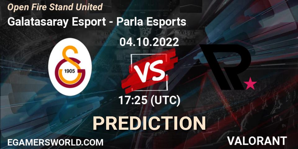 Prognose für das Spiel Galatasaray Esport VS Parla Esports. 04.10.2022 at 17:25. VALORANT - Open Fire Stand United