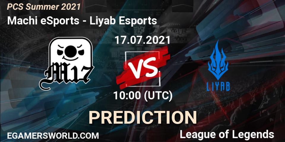 Prognose für das Spiel Machi eSports VS Liyab Esports. 17.07.2021 at 10:00. LoL - PCS Summer 2021