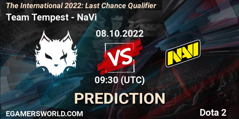 Prognose für das Spiel Team Tempest VS NaVi. 08.10.22. Dota 2 - The International 2022: Last Chance Qualifier