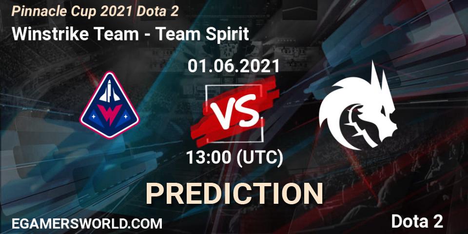 Prognose für das Spiel Winstrike Team VS Team Spirit. 01.06.21. Dota 2 - Pinnacle Cup 2021 Dota 2