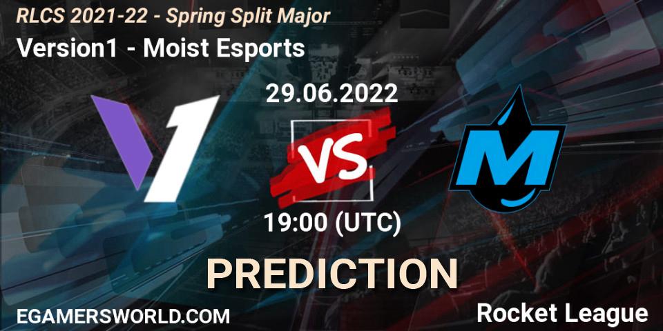 Prognose für das Spiel Version1 VS Moist Esports. 29.06.22. Rocket League - RLCS 2021-22 - Spring Split Major