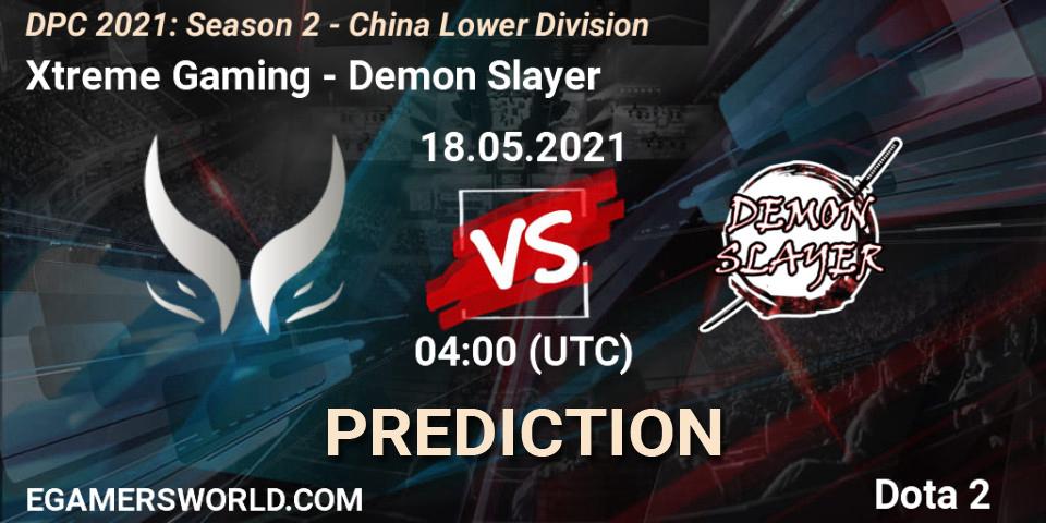 Prognose für das Spiel Xtreme Gaming VS Demon Slayer. 18.05.2021 at 03:56. Dota 2 - DPC 2021: Season 2 - China Lower Division