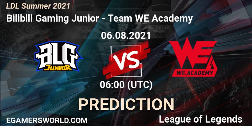 Prognose für das Spiel Bilibili Gaming Junior VS Team WE Academy. 06.08.2021 at 07:00. LoL - LDL Summer 2021