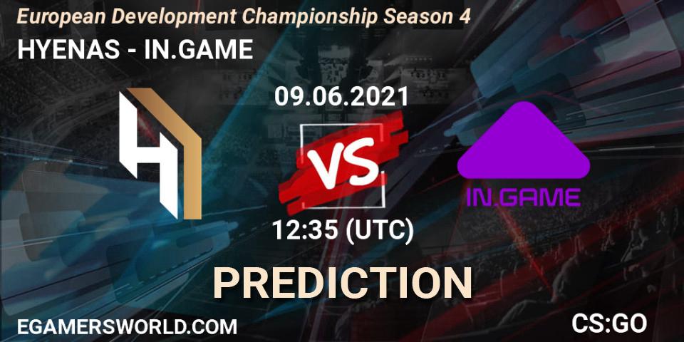 Prognose für das Spiel HYENAS VS IN.GAME. 09.06.2021 at 12:45. Counter-Strike (CS2) - European Development Championship Season 4