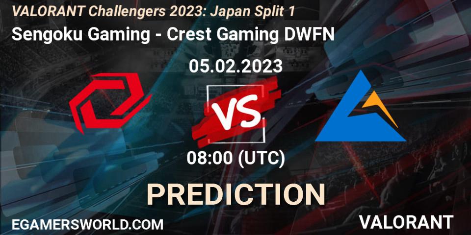 Prognose für das Spiel Sengoku Gaming VS Crest Gaming DWFN. 05.02.23. VALORANT - VALORANT Challengers 2023: Japan Split 1