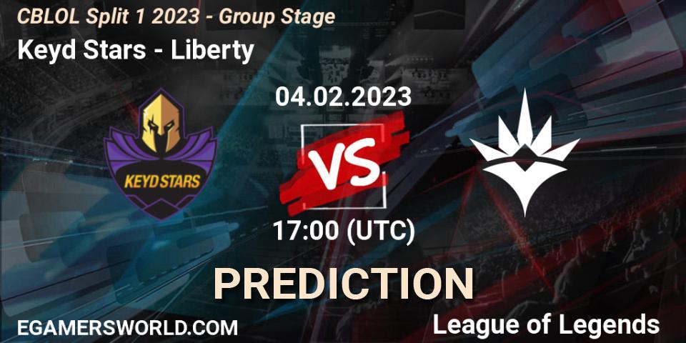 Prognose für das Spiel Keyd Stars VS Liberty. 04.02.23. LoL - CBLOL Split 1 2023 - Group Stage