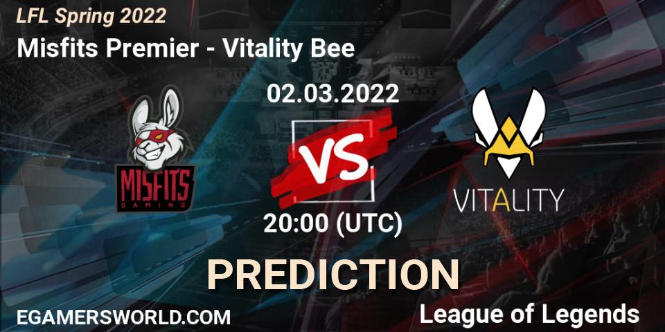 Prognose für das Spiel Misfits Premier VS Vitality Bee. 02.03.22. LoL - LFL Spring 2022