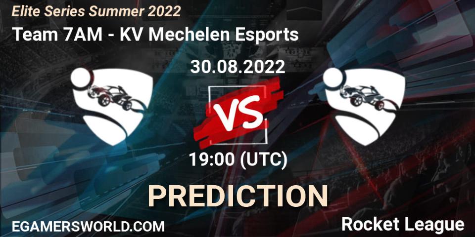 Prognose für das Spiel Team 7AM VS KV Mechelen Esports. 30.08.2022 at 19:00. Rocket League - Elite Series Summer 2022