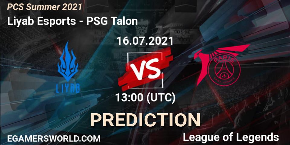 Prognose für das Spiel Liyab Esports VS PSG Talon. 16.07.2021 at 13:00. LoL - PCS Summer 2021