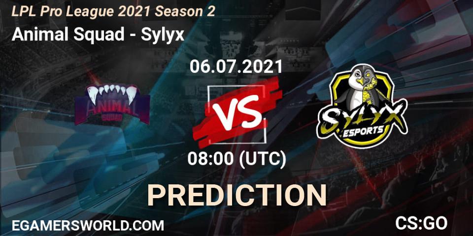 Prognose für das Spiel Animal Squad VS Sylyx. 06.07.2021 at 08:00. Counter-Strike (CS2) - LPL Pro League 2021 Season 2