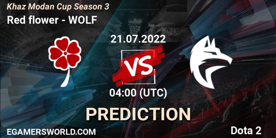 Prognose für das Spiel Red flower VS WOLF. 21.07.2022 at 04:25. Dota 2 - Khaz Modan Cup Season 3