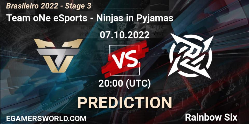 Prognose für das Spiel Team oNe eSports VS Ninjas in Pyjamas. 07.10.22. Rainbow Six - Brasileirão 2022 - Stage 3