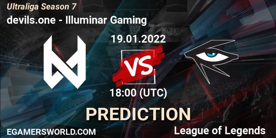 Prognose für das Spiel devils.one VS Illuminar Gaming. 19.01.2022 at 18:00. LoL - Ultraliga Season 7