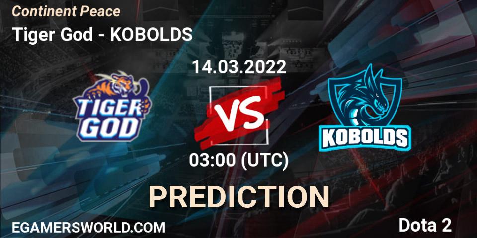 Prognose für das Spiel Tiger God VS KOBOLDS. 14.03.2022 at 04:05. Dota 2 - Continent Peace