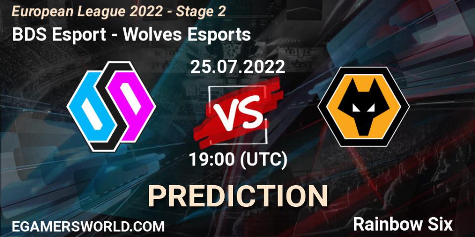 Prognose für das Spiel BDS Esport VS Wolves Esports. 25.07.22. Rainbow Six - European League 2022 - Stage 2