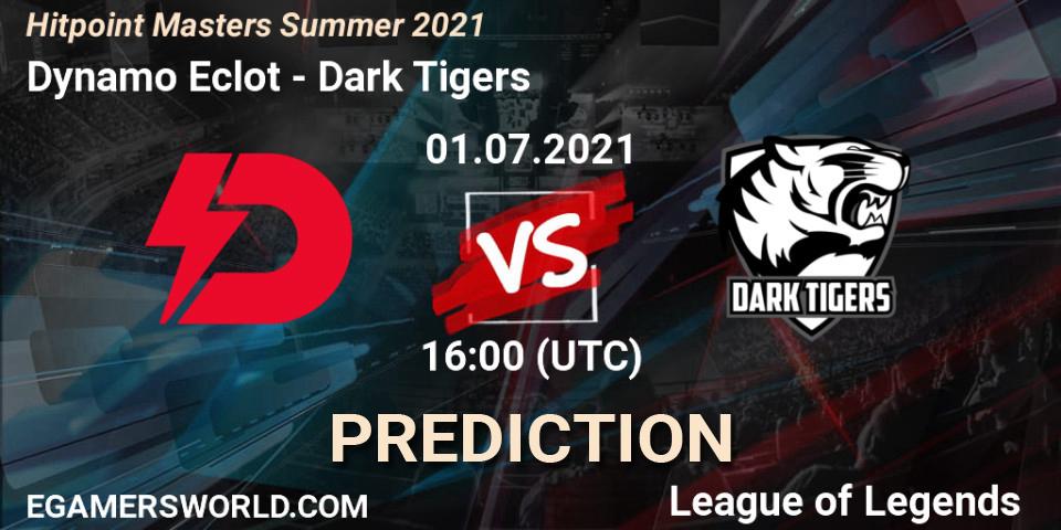 Prognose für das Spiel Dynamo Eclot VS Dark Tigers. 01.07.2021 at 16:00. LoL - Hitpoint Masters Summer 2021