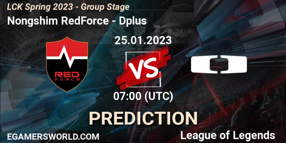 Prognose für das Spiel Nongshim RedForce VS Dplus. 25.01.23. LoL - LCK Spring 2023 - Group Stage
