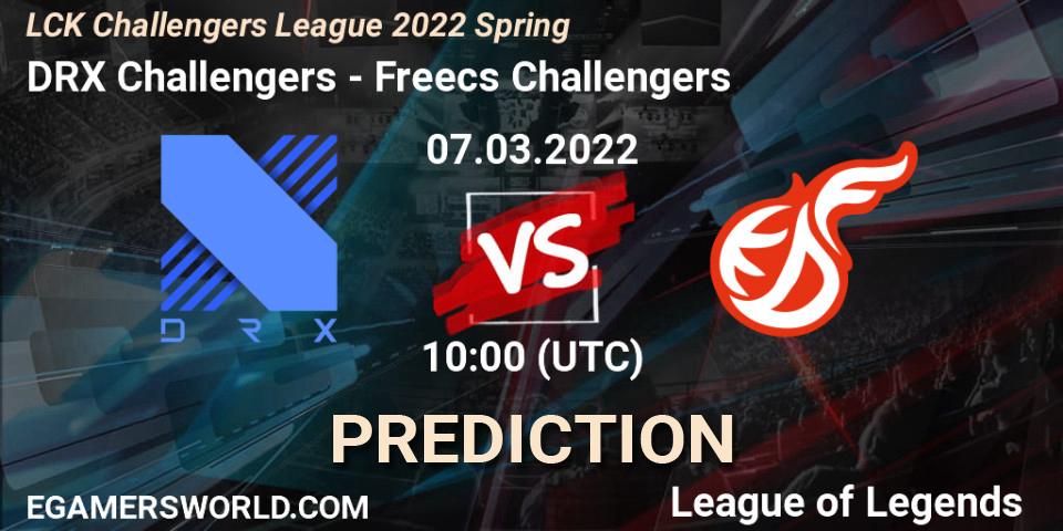 Prognose für das Spiel DRX Challengers VS Freecs Challengers. 07.03.2022 at 10:00. LoL - LCK Challengers League 2022 Spring