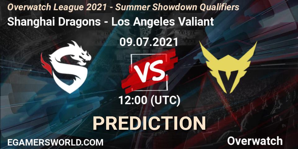 Prognose für das Spiel Shanghai Dragons VS Los Angeles Valiant. 09.07.21. Overwatch - Overwatch League 2021 - Summer Showdown Qualifiers