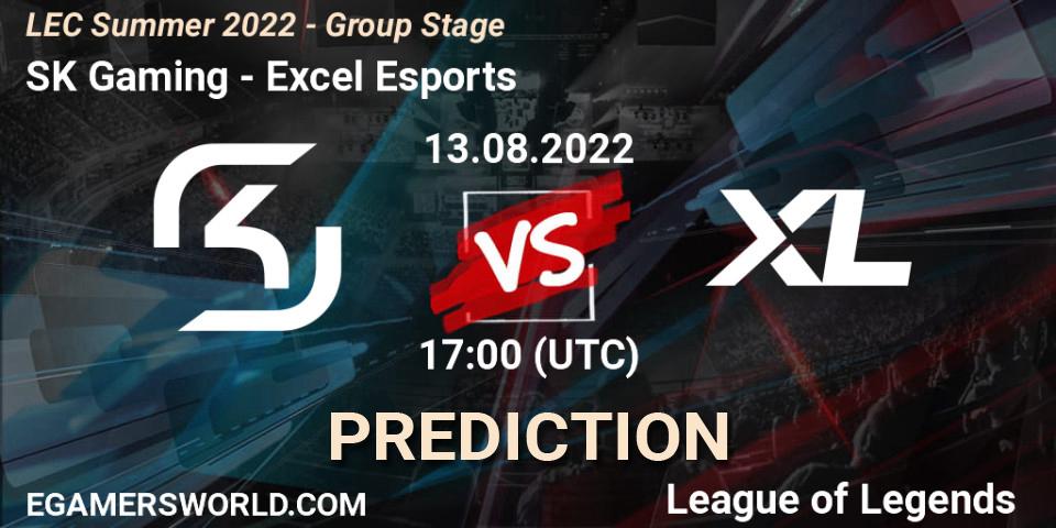 Prognose für das Spiel SK Gaming VS Excel Esports. 13.08.22. LoL - LEC Summer 2022 - Group Stage