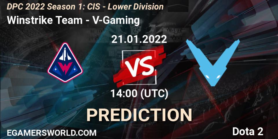 Prognose für das Spiel Winstrike Team VS V-Gaming. 21.01.22. Dota 2 - DPC 2022 Season 1: CIS - Lower Division
