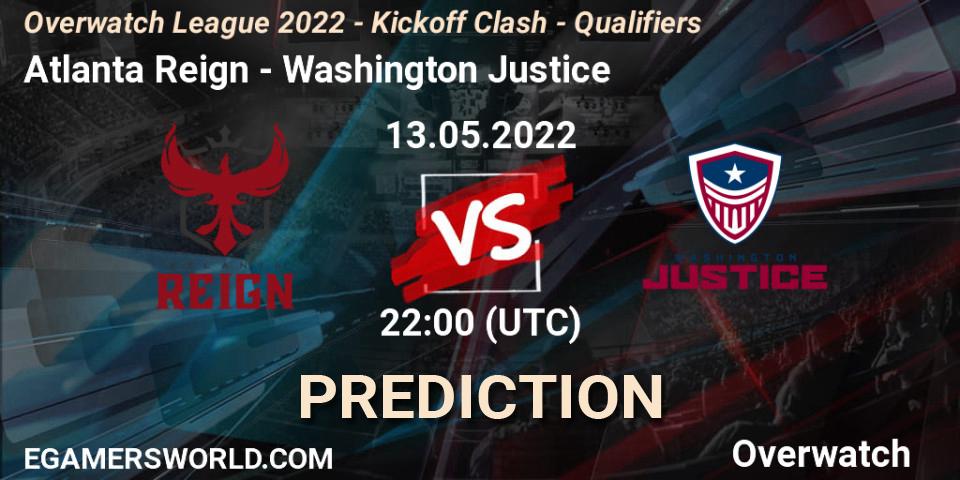 Prognose für das Spiel Atlanta Reign VS Washington Justice. 13.05.22. Overwatch - Overwatch League 2022 - Kickoff Clash - Qualifiers