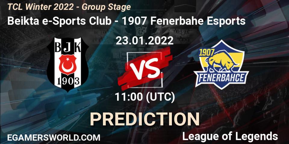 Prognose für das Spiel Beşiktaş e-Sports Club VS 1907 Fenerbahçe Esports. 23.01.22. LoL - TCL Winter 2022 - Group Stage